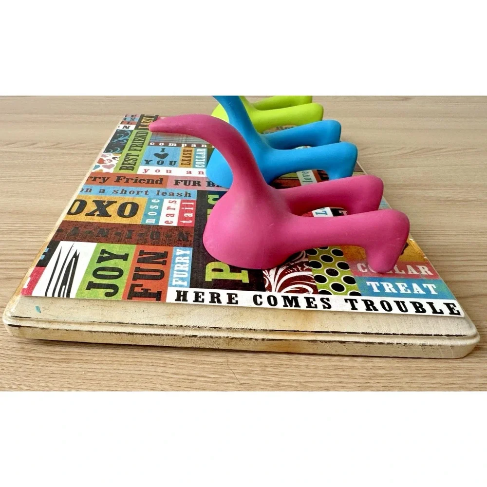 IKEA‎ BASTIS Dog Tail Hook Rack 3 Color Pink Blue Green Leash Holder Wall Decor